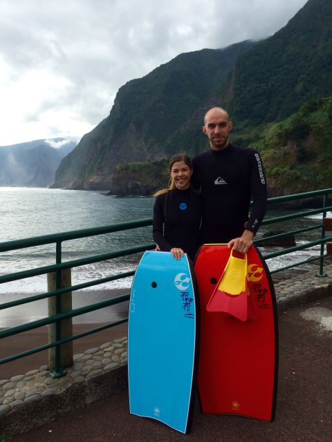 Madeira Island Bodyboard Experience - Getting set up with board and instruction