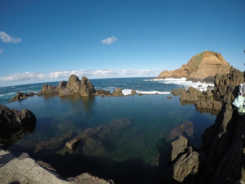 Porto Moniz Natural Pools and Waterfalls Private Tour - Seixal combines black sand and a clear-water pool
