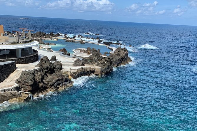 Porto Moniz, Seixal, Fanal Forest, Cliff Skywalk in Open Roof 4X4 - Praia do Seixal and Madeira’s black sand